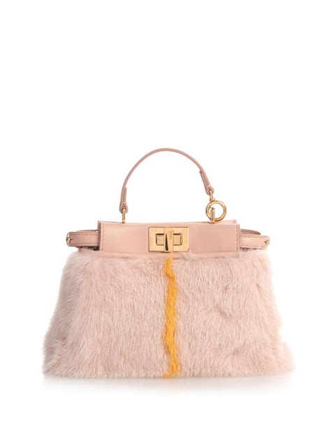 pink fur fendi bag|pink fendi crossbody canvas print.